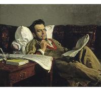 PMEFGJDPE Famous Painting HD Canvas Art Canvas Wall Artwork Portrait of the Composer Mikhail Glinka by Il'ya Repin Classic Wall Decor for Home Decor 60x90cm