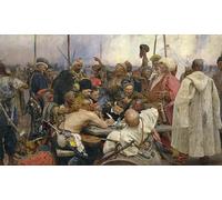 PMEFGJDPE Famous Painting HD Canvas Art Canvas Wall Artwork Reply of the Zaporozhian Cossacks by Ilya Efimovich Repin Classic Wall Decor for Home Decor 60x90cm