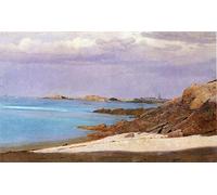 PMEFGJDPE Famous Painting HD Canvas Art Canvas Wall Artwork Saint Malo Brittany by William Haseltine Classic Wall Decor for Home Decor 60x90cm