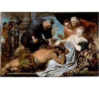 PMEFGJDPE Famous Painting HD Canvas Art Canvas Wall Artwork Samson and Delilah by Anthony Van Dyck Classic Wall Decor for Home Decor 60x90cm