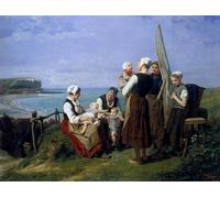 PMEFGJDPE Famous Painting HD Canvas Art Canvas Wall Artwork Saturday Afternoon on the of Normandy by Jules Trayer Classic Wall Decor for Home Decor 60x90cm