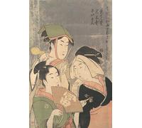 PMEFGJDPE Famous Painting HD Canvas Art Canvas Wall Artwork Shared Feelings in the Bedchamber of Komurasaki and Gompachi by Kitagawa Utamaro Classic Wall Decor for Home Decor 60x90cm