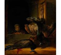 PMEFGJDPE Famous Painting HD Canvas Art Canvas Wall Artwork Still life with two peacocks and a girla by Rembrandt van Rijn Classic Wall Decor for Home Decor 60x90cm
