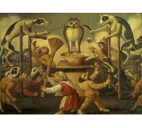 PMEFGJDPE Famous Painting HD Canvas Art Canvas Wall Artwork Temptation of the Owl by Pier Leone Ghezzi Classic Wall Decor for Home Decor 60x90cm