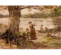 PMEFGJDPE Famous Painting HD Canvas Art Canvas Wall Artwork the Black Bird by George Goodwin Kilburne Classic Wall Decor for Home Decor 60x90cm