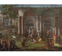 PMEFGJDPE Famous Painting HD Canvas Art Canvas Wall Artwork the Execution of Patrona Halil by Jean Baptiste Vanmour Classic Wall Decor for Home Decor 60x90cm