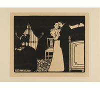 PMEFGJDPE Famous Painting HD Canvas Art Canvas Wall Artwork The Fine Pin plate three from Intimacies by Felix Edouard Vallotton Classic Wall Decor for Home Decor 60x90cm