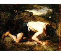 PMEFGJDPE Famous Painting HD Canvas Art Canvas Wall Artwork the Fugitive Study for Timon of Athens by Famous Artist Classic Wall Decor for Home Decor 60x90cm