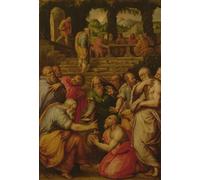 PMEFGJDPE Famous Painting HD Canvas Art Canvas Wall Artwork the Miracles of Prophet Elisha by Giorgio Vasari Classic Wall Decor for Home Decor 60x90cm