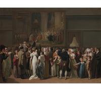PMEFGJDPE Famous Painting HD Canvas Art Canvas Wall Artwork the Public Viewing Davids Coronation At the Louvre by Louis Leopold Boilly Classic Wall Decor for Home Decor 60x90cm