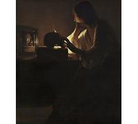 PMEFGJDPE Famous Painting HD Canvas Art Canvas Wall Artwork the Repentant Magdalen by Georges De La Tour Classic Wall Decor for Home Decor 60x90cm