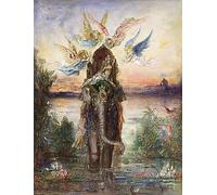 PMEFGJDPE Famous Painting HD Canvas Art Canvas Wall Artwork the Sacred Elephant Péri by Gustave Moreau Classic Wall Decor for Home Decor 60x90cm