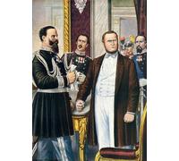 PMEFGJDPE Famous Painting HD Canvas Art Canvas Wall Artwork Victor Emanuel and Cavour Leaarn of the Villafranca Armistice by Tancredi Scarpelli Classic Wall Decor for Home Decor 60x90cm