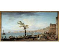 PMEFGJDPE Famous Painting HD Canvas Art Canvas Wall Artwork View of the Gulf of Naples Painting by Claude Vernet Classic Wall Decor for Home Decor 60x90cm
