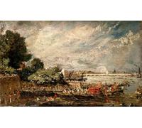 PMEFGJDPE Famous Painting HD Canvas Art Canvas Wall Artwork Waterloo Bridge From Above Whitehall Stairs by John Constable Classic Wall Decor for Home Decor 60x90cm