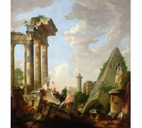 PMEFGJDPE Famous Painting Pictures Paintings Canvas Prints an Architectural Capriiccio with a Preaching Apostle Before Ruins by Paolo Pannini Wall Art Graffiti for Home Decor 60x90cm
