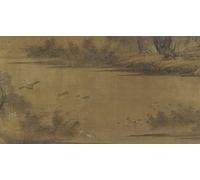 PMEFGJDPE Famous Painting Pictures Paintings Canvas Prints Birds on an Autumn Pond by Ming Dynasty Chinese School Wall Art Graffiti for Home Decor 60x90cm