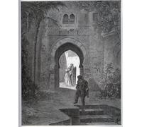 PMEFGJDPE Famous Painting Pictures Paintings Canvas Prints Captive Story First Encounter of the Captive with Zoraide in the Garden of the Father by Gustave Dore for Home Decor 60x90cm