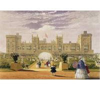 PMEFGJDPE Famous Painting Pictures Paintings Canvas Prints Eastern View of the Castle and Garden Windsor Castle by Baker Pyne Wall Art Graffiti for Home Decor 60x90cm