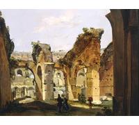 PMEFGJDPE Famous Painting Pictures Paintings Canvas Prints Entrance to the Colosseum and the Old Via Crucis by Ippolito Caffi Wall Art Graffiti for Home Decor 60x90cm