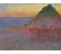 PMEFGJDPE Famous Painting Pictures Paintings Canvas Prints Grainstack in the Sunlightnfrancais Meulen by Claude Monet Wall Art Graffiti for Home Decor 60x90cm