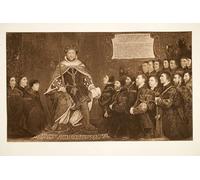 PMEFGJDPE Famous Painting Pictures Paintings Canvas Prints Henry Viii Granting a Charter to the Surgeons by Hans Holbein Der Jüngere Wall Art Graffiti for Home Decor 60x90cm