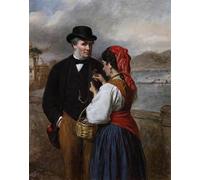 PMEFGJDPE Famous Painting Pictures Paintings Canvas Prints In Naples Portrait of the Artist William Powell Frith Wall Art Graffiti for Home Decor 60x90cm