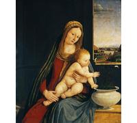 PMEFGJDPE Famous Painting Pictures Paintings Canvas Prints Lady and Child or Lady of the Carnations by Andrea Solario Wall Art Graffiti for Home Decor 60x90cm