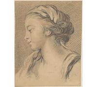 PMEFGJDPE Famous Painting Pictures Paintings Canvas Prints Meisjeskopje in profiel naar links by Anonymous Wall Art Graffiti for Home Decor 60x90cm