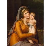PMEFGJDPE Famous Painting Pictures Paintings Canvas Prints Portrait of Baroness Anna Sergeyevna Stroganova with Her Son by Elisabeth Louise Vigee Lebrun Wall Art Graffiti for Home Decor 60x90cm