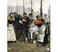 PMEFGJDPE Famous Painting Pictures Paintings Canvas Prints Soup for the Masses on a Winter Day Paris by Norbert Goeneutte Wall Art Graffiti for Home Decor 60x90cm