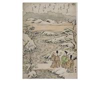 PMEFGJDPE Famous Painting Pictures Paintings Canvas Prints Syllable Me From the Series Tales of Ise in Fashionable by Katsukawa Shunsho Wall Art Graffiti for Home Decor 60x90cm