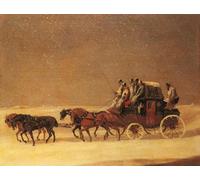 PMEFGJDPE Famous Painting Pictures Paintings Canvas Prints the Derby and London Open Road in Winter by Henry Alken Wall Art Graffiti for Home Decor 60x90cm