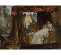 PMEFGJDPE Famous Painting Pictures Paintings Canvas Prints the Meeting of Anthony and Cleopatra by Lawrence Alma Tadema Wall Art Graffiti for Home Decor 60x90cm