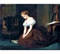 PMEFGJDPE Famous Painting Pictures Paintings Canvas Prints the Old Letters by Marcus Stone Wall Art Graffiti for Home Decor 60x90cm