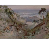 PMEFGJDPE Famous Painting Pictures Paintings Canvas Prints the Plains Landour Church Mussoorie by William Crimea Simpson Wall Art Graffiti for Home Decor 60x90cm