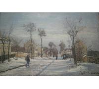 PMEFGJDPE Famous Painting Pictures Paintings Canvas Prints the Route From Versailles to Louveciennes by Camille Jacob Pissarro Wall Art Graffiti for Home Decor 60x90cm