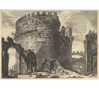 PMEFGJDPE Famous Painting Pictures Paintings Canvas Prints the Tomb of Caecilia Metella Roman Views by Battista Piranesi Wall Art Graffiti for Home Decor 60x90cm