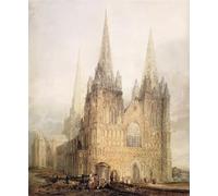 PMEFGJDPE Famous Painting Pictures Paintings Canvas Prints the West Front of Lichfield Cathedral by Thomas Girtin Wall Art Graffiti for Home Decor 60x90cm