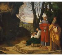 PMEFGJDPE Famous Painting Pictures Paintings Canvas Prints Three Philosophers by Giorgione Da Castelfranco Wall Art Graffiti for Home Decor 60x90cm
