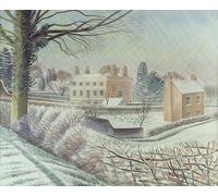 PMEFGJDPE Famous Painting Pictures Paintings Canvas Prints Vicarage in the Snow by Eric Ravilious Wall Art Graffiti for Home Decor 60x90cm