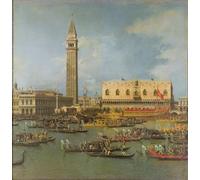 PMEFGJDPE Famous Painting Pictures Paintings Canvas Prints View of the Palace of St Mark Venice with preparations for the Doge's Wedding by Antonio Canal Wall Art Graffiti for Home Decor 60x90cm