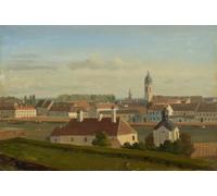 PMEFGJDPE Famous Painting Pictures Paintings Canvas Prints View Over the Danube Canal to Leopoldstadt by Johann Peter Krafft Wall Art Graffiti for Home Decor 60x90cm