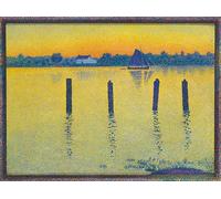 PMEFGJDPE Famous Painting Pictures Paintings Canvas Prints Voilier Sur L'escaut Sailing Boat on the River Escaut by Théo Van Rysselberghe Wall Art Graffiti for Home Decor 60x90cm