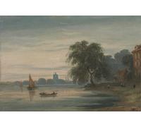 PMEFGJDPE Famous Painting Poster Wall Decor Art Print Images a View Along the Thames Towards Chelsea Old Church by Varley Animal Posters for Home Decor 60x90cm