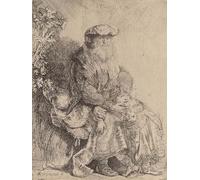 PMEFGJDPE Famous Painting Poster Wall Decor Art Print Images Abraham Caressing isaac by Rembrandt van Rijn Animal Posters for Home Decor 60x90cm