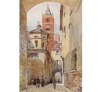 PMEFGJDPE Famous Painting Poster Wall Decor Art Print Images Albenga Cathedral Tower and Baptistery by Alexander Henry Hallam Murray Animal Posters for Home Decor 60x90cm