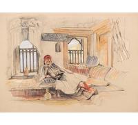 PMEFGJDPE Famous Painting Poster Wall Decor Art Print Images an Eastern Interior by John Frederick Lewis Animal Posters for Home Decor 60x90cm