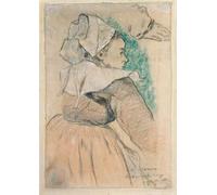 PMEFGJDPE Famous Painting Poster Wall Decor Art Print Images Breton Woman in Right Profile by Paul Gauguin Animal Posters for Home Decor 60x90cm
