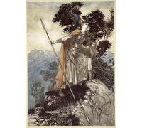 PMEFGJDPE Famous Painting Poster Wall Decor Art Print Images Brunnhilde by Arthur Rackham Animal Posters for Home Decor 60x90cm